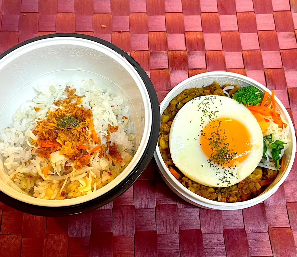 中学生息子のお弁当🍱 大豆ミートのキーマカレー弁当🍛🍱|Snow10さん