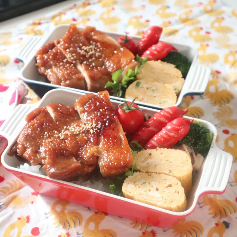 高校生男子弁当🍱鶏の照り焼き|なかじー。さん