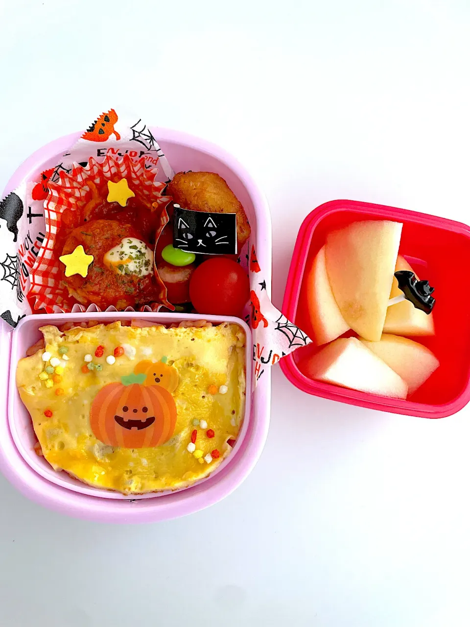 年中弁当🍱ハロウィンオムライス|mari＊yuakitoさん