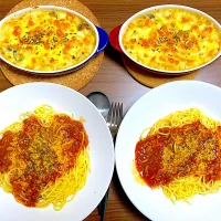 Snapdishの料理写真:グラタン🧀ミートソースパスタ🍝|corochanさん