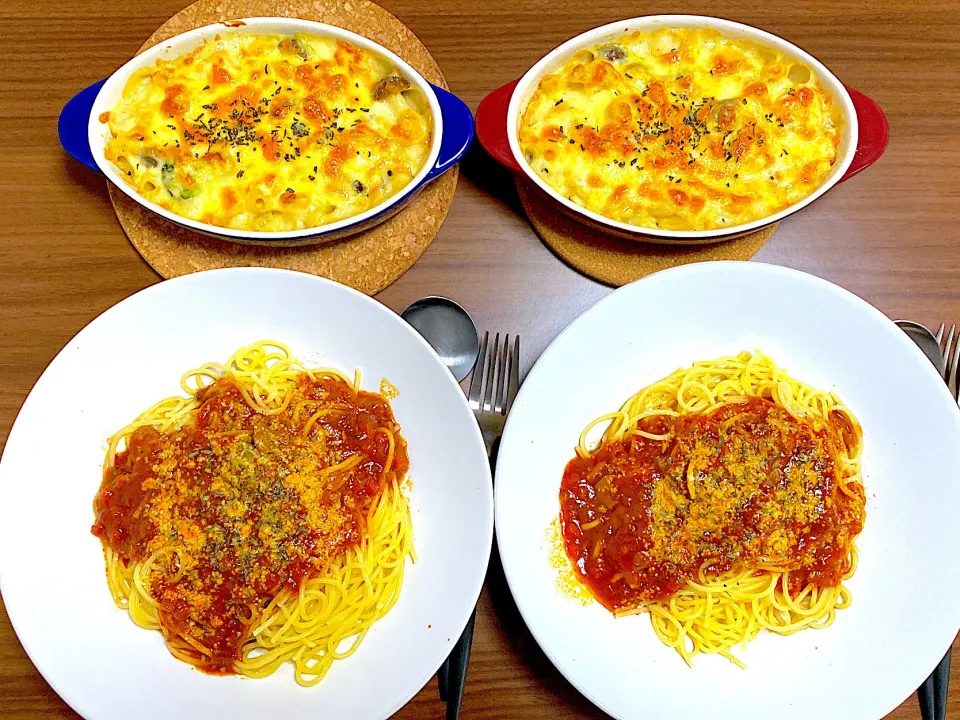 Snapdishの料理写真:グラタン🧀ミートソースパスタ🍝|corochanさん