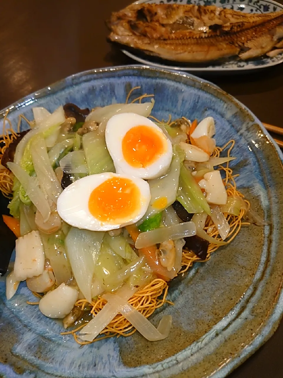 Snapdishの料理写真:皿うどんと生ホッケ|to coさん