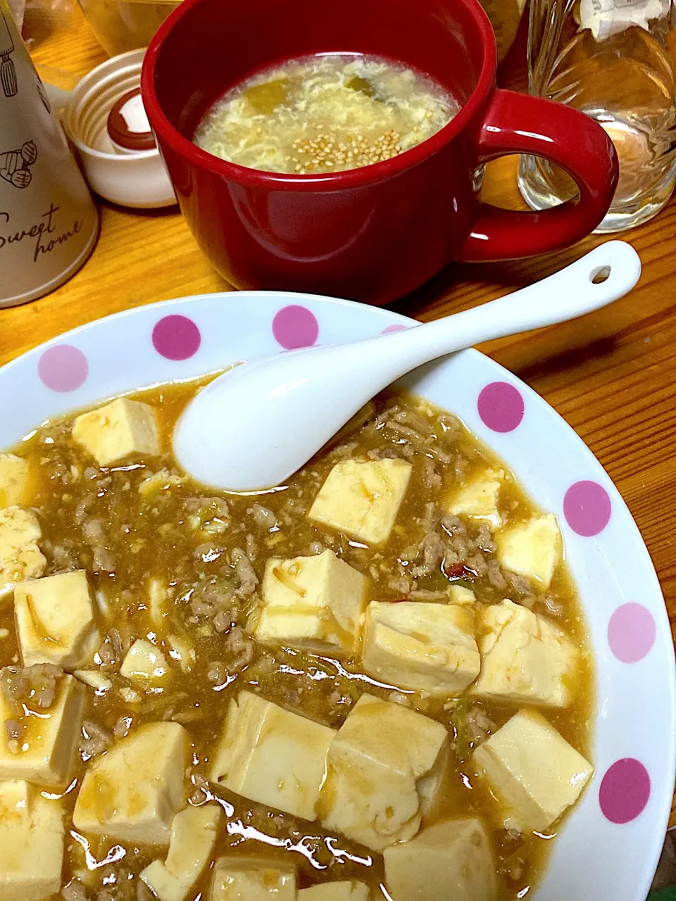 麻婆豆腐、中華風たまごスープ|kaaaaaさん