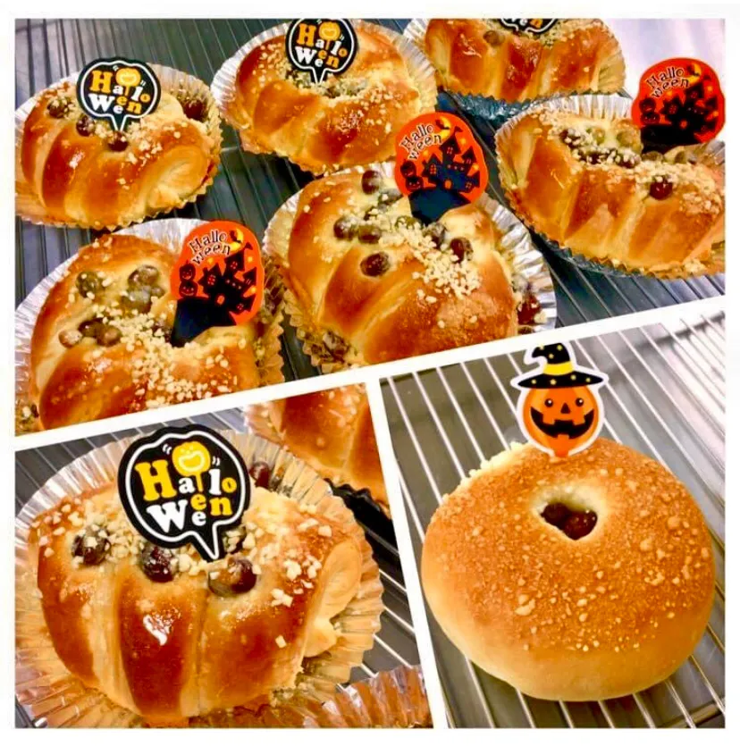 夜食&明日のオヤツ用にカボチャあんぱん🎃カボチャのペストリー|ばくあんしゃさん