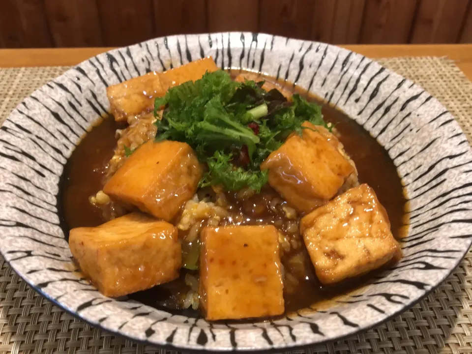 今日の賄いは自家製揚げ豆腐のあんかけ炒飯(^^)|bontaさん