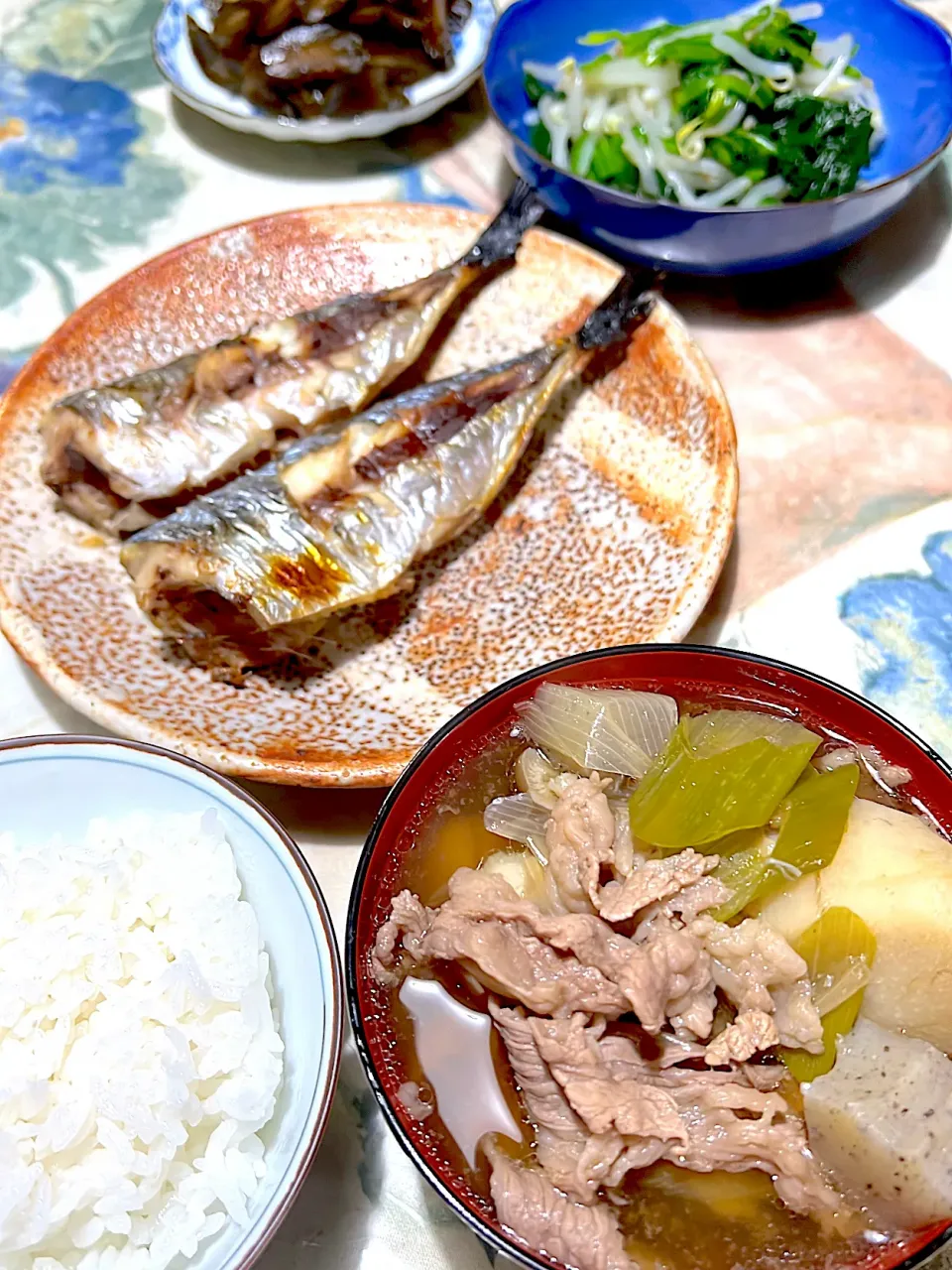 芋煮　鯵塩焼き|あーちゃんさん