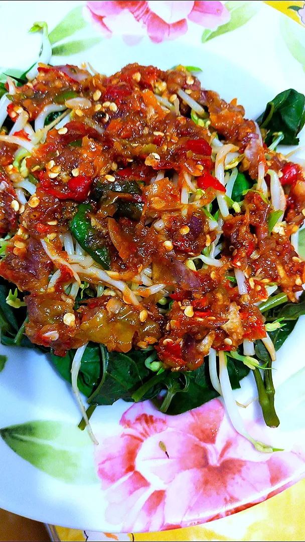 kangkung / water spinach with Chili shrimp paste|sarahさん