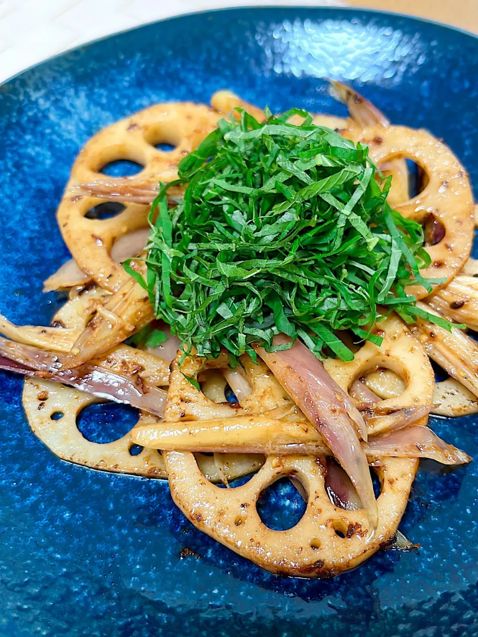 れんこんとミョウガのからしマヨネーズ麺つゆ炒め|Sさん