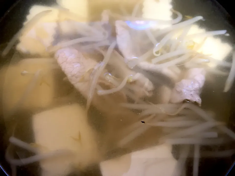 豚肉入湯豆腐|ばーさんさん