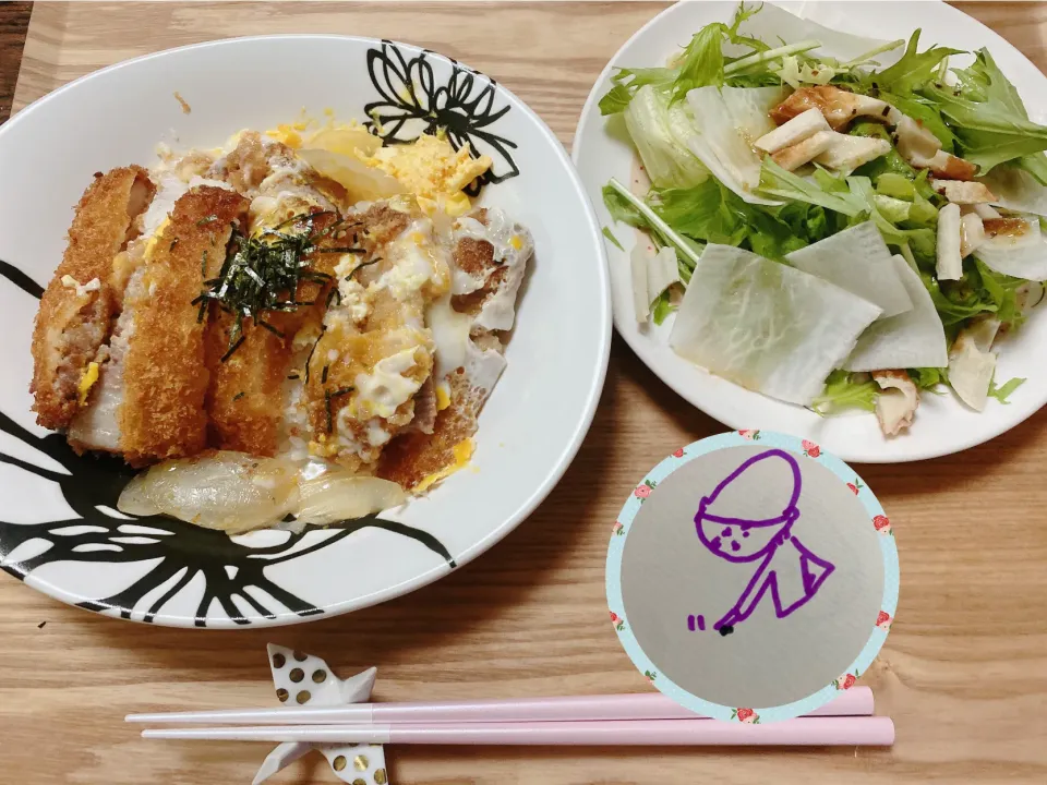 ロースカツ丼 大根サラダ|❦れなな❦さん