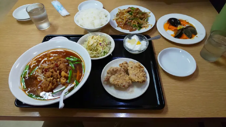 ニラレバ炒め定食とピータン(夕飯。中華料理『祥瑞』)|enarinさん