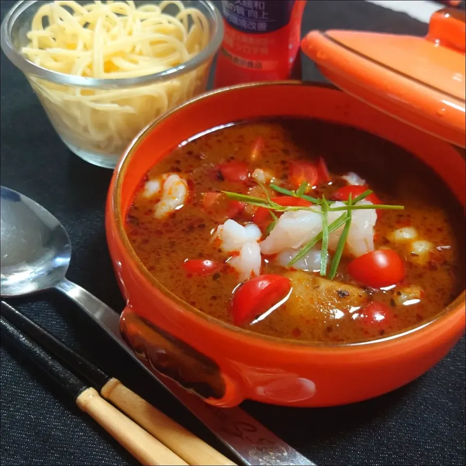 海老盛カレーつけパスタ|マギーさん