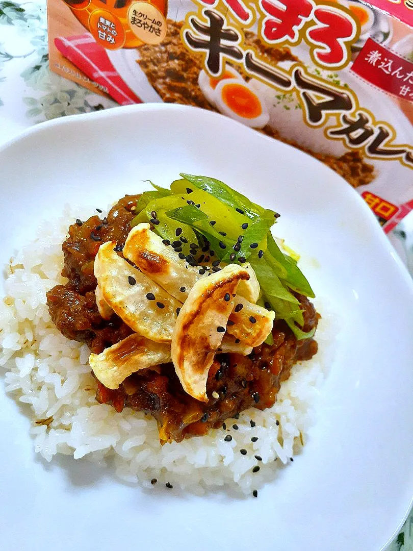 Snapdishの料理写真:🔷１０月３０日は「食品ロス削減の日」の焼葱☀️天日干し焼大根deキーマカレー🔷|@きなこさん