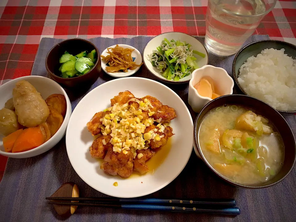 2022/10/30今日の晩ご飯 メインは油淋鶏✋|ひーちゃんさん