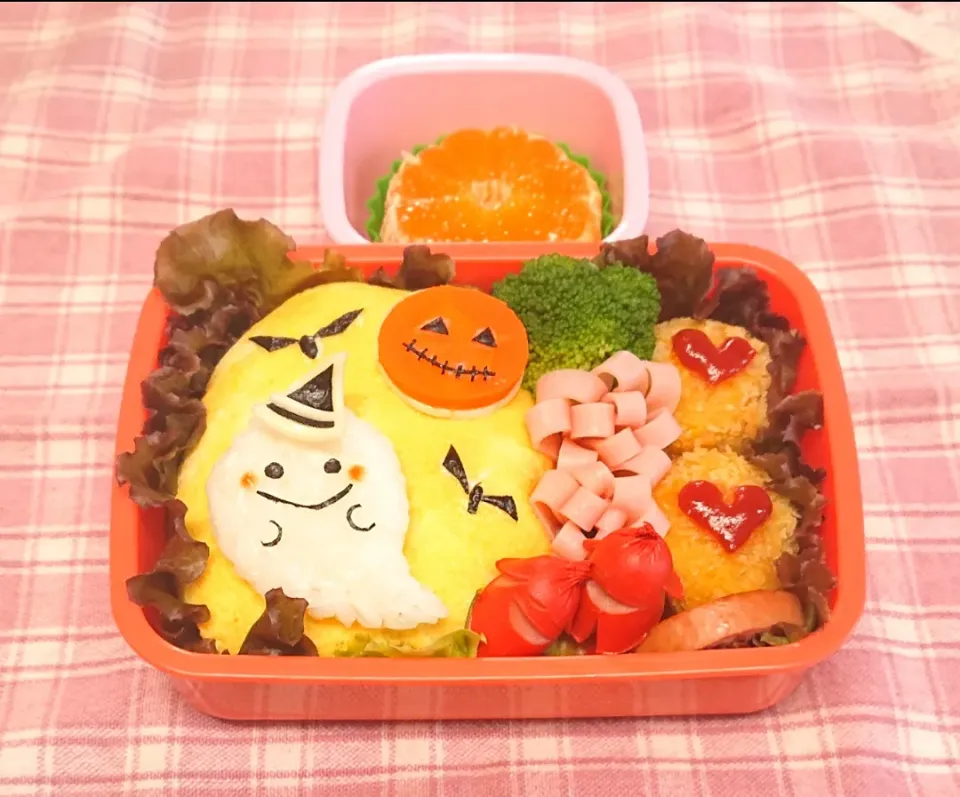 Snapdishの料理写真:オムソバのハロウィン弁当❤️|みちゅあしさん