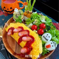 ゆかりさんの料理 ゾンビオムライスプレート🎃