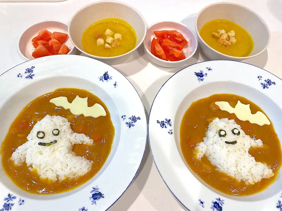 〜息子達のハロウィンご飯　おばけカレー　幼児食〜2022.10.30|yuuさん