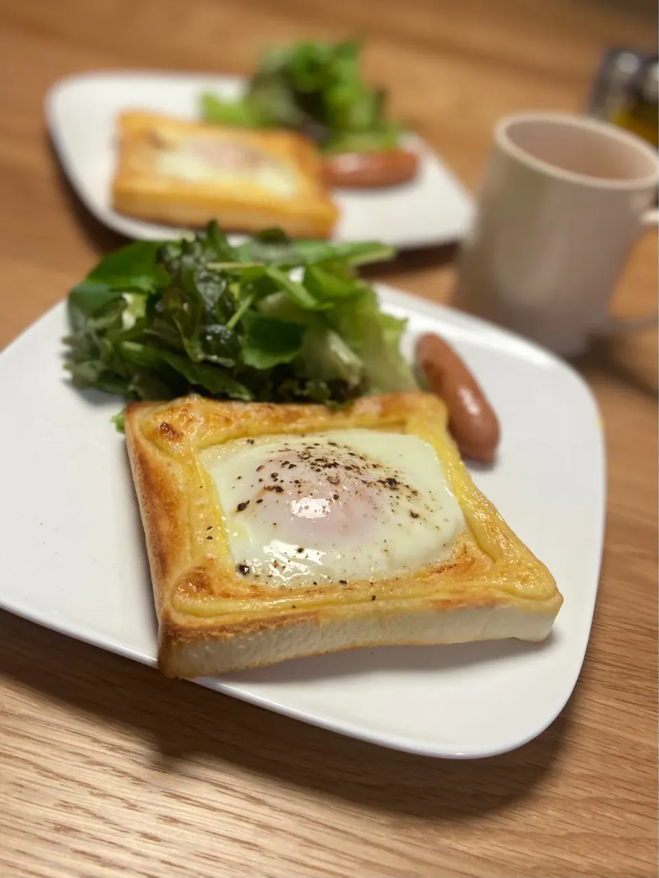 11/1の朝食　目玉焼きトースト|yoneさん