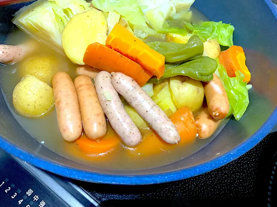 我が家の採れたて野菜でポトフ♪|このみんさん