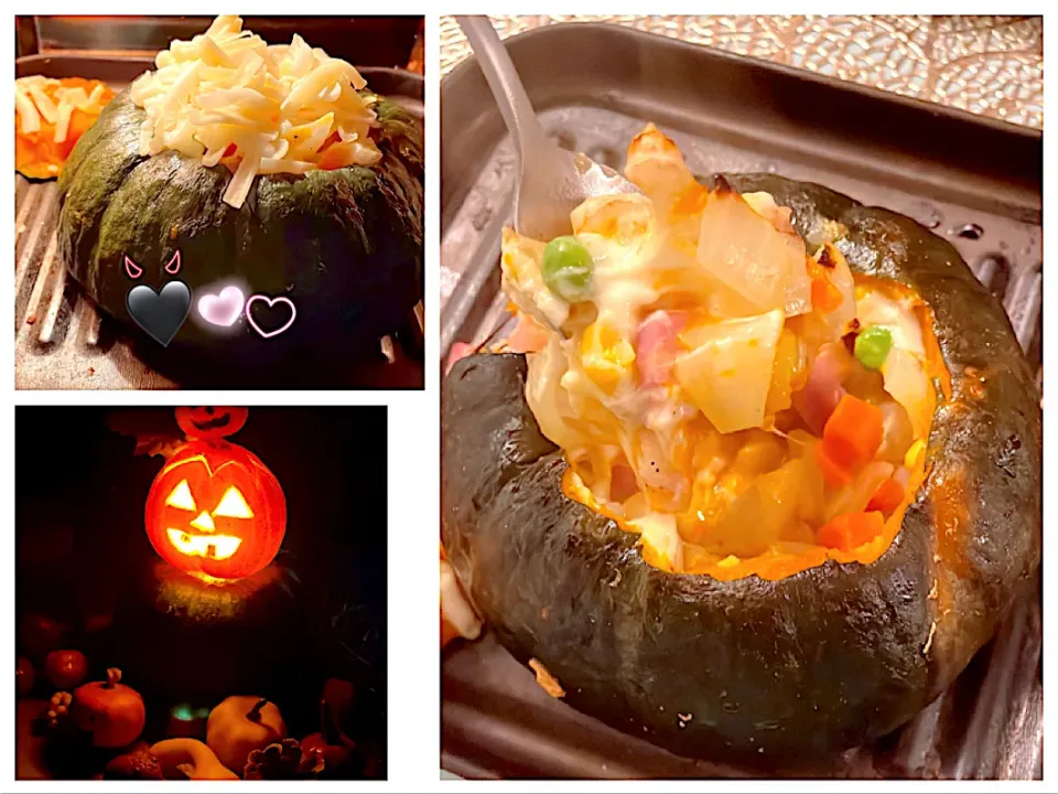 昨日まで飾った🎃をグラタンにして食べます|TaNakaさん