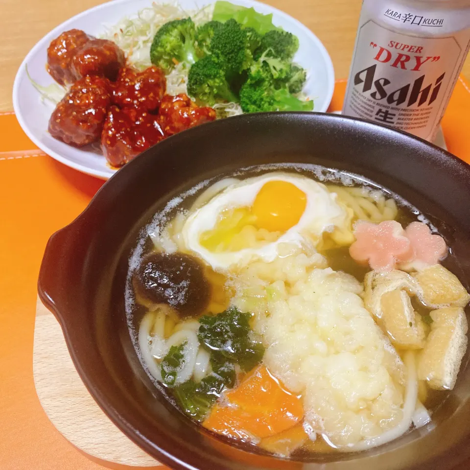 鍋焼きうどん
冷凍唐揚げでヤンニョムチキン|naoさん