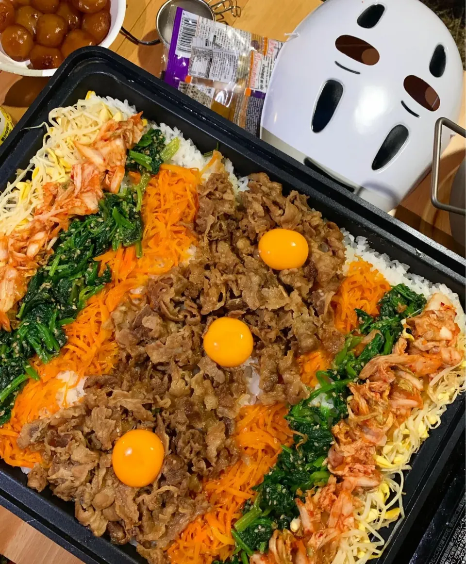 Snapdishの料理写真:キャンプ飯🏕ビビンバ|みっこちゃんさん