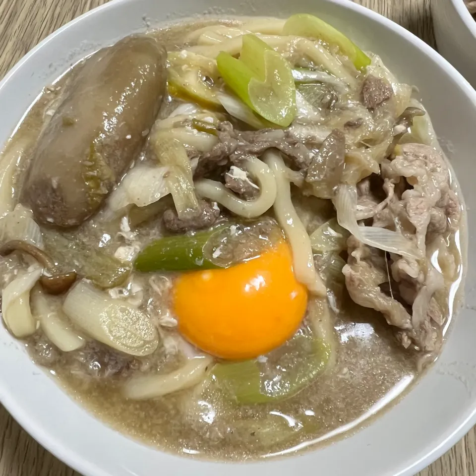 Snapdishの料理写真:芋煮の残りにおうどん|seiko Oさん