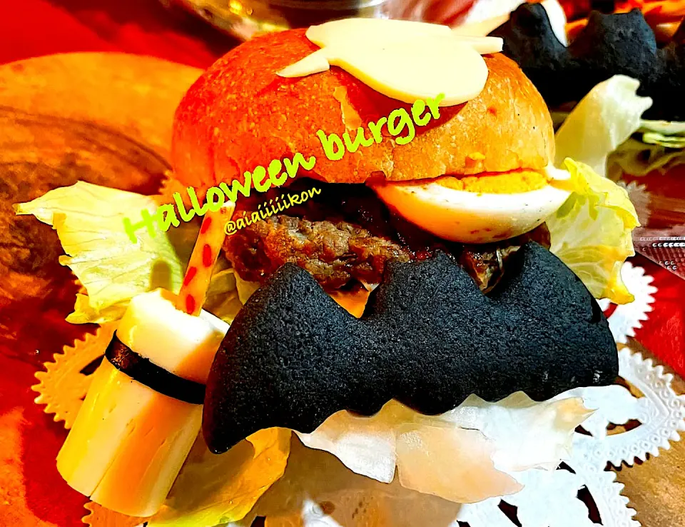 Snapdishの料理写真:Halloween ハンバーガー🍔|☆aikon☆さん