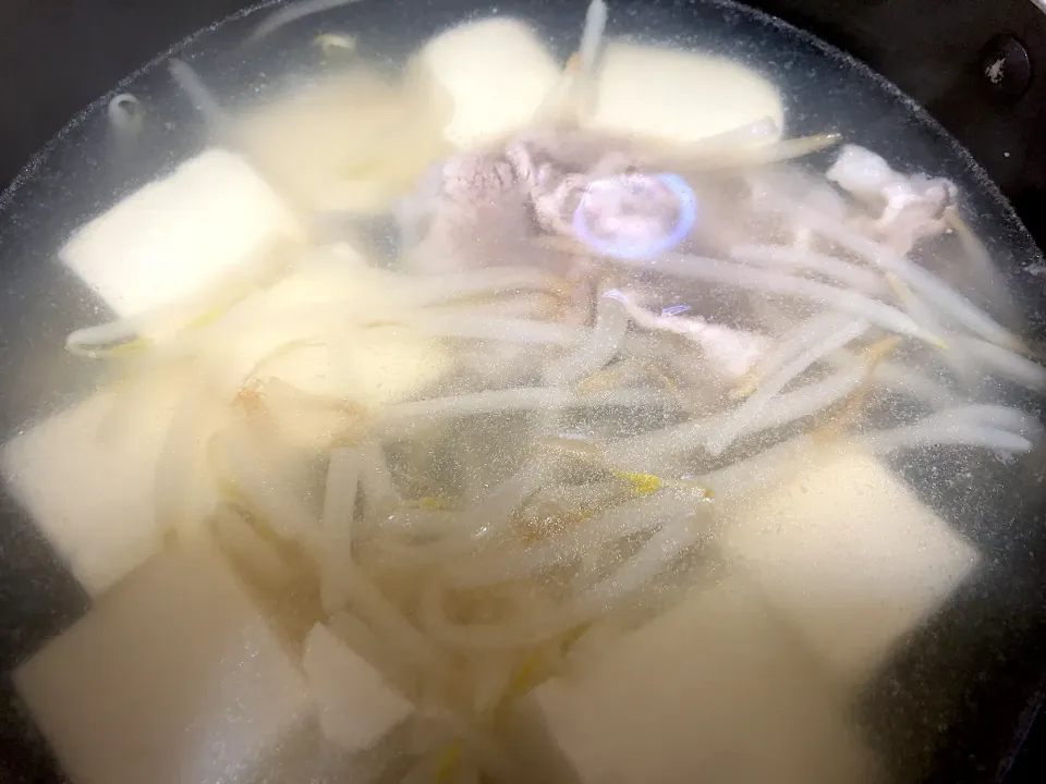 豚肉入湯豆腐|ばーさんさん