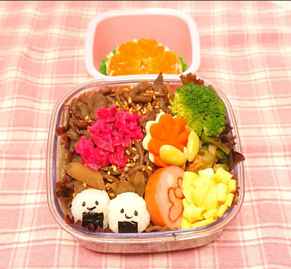 牛ゴボウ甘辛丼弁当❤️|みちゅあしさん