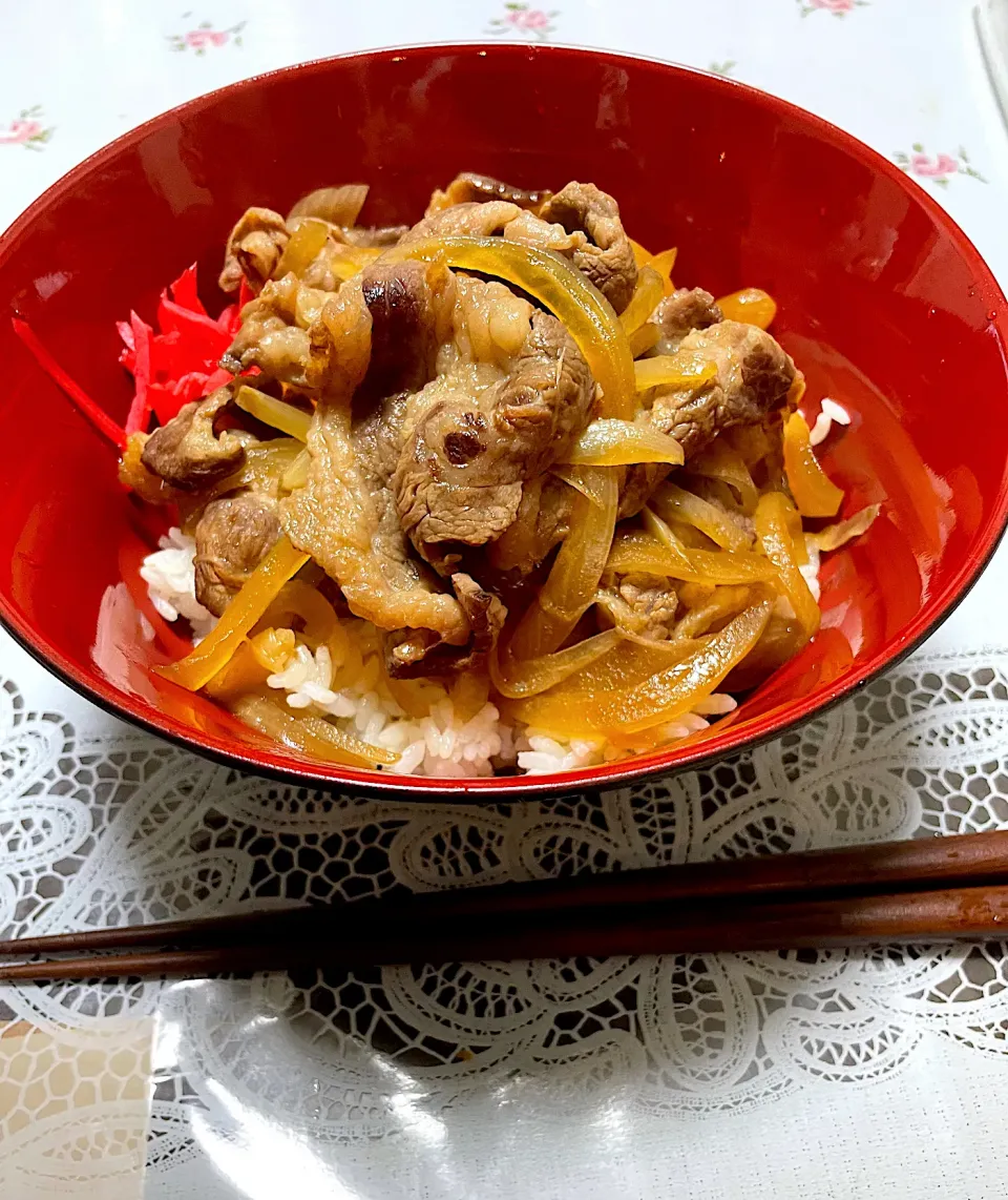 今夜は牛丼|つるひめさん