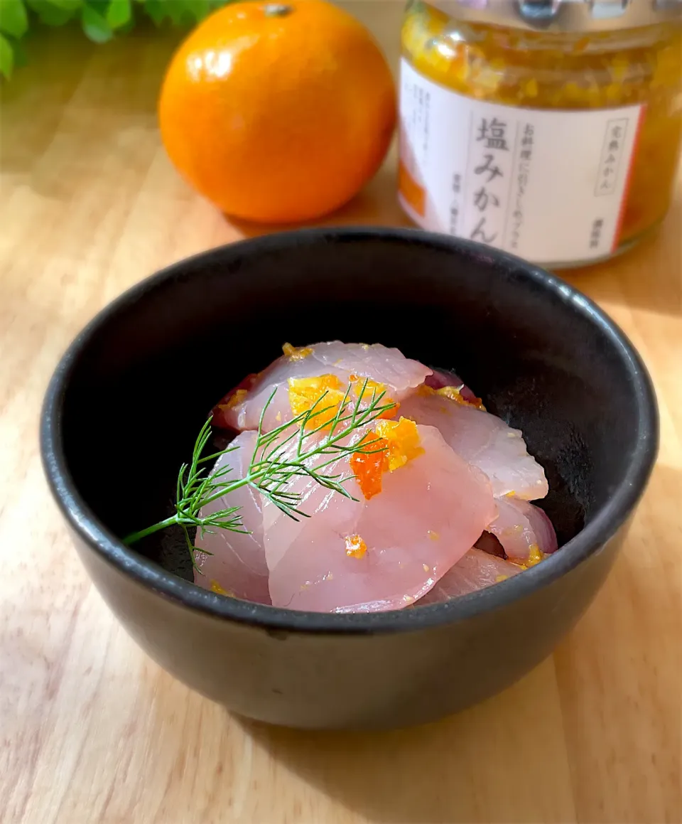 釣り魚🎣ハマチの塩みかん和え🍊|9421beruさん