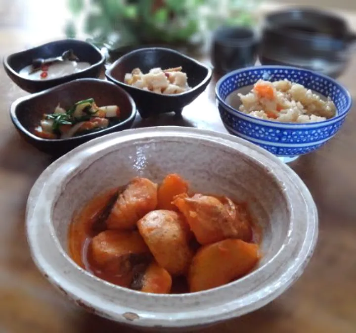 じゃが芋とタラのケチャップ煮|くまちゃんさん