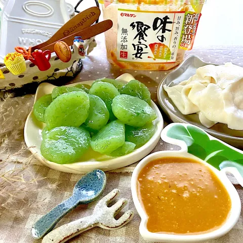 「味の饗宴 無添加生750g」を使ってみたSnapdishの料理・レシピ写真:辛子酢味噌𝕕𝕖刺身こんにゃく(あおさ•湯葉)
【マルサンアイさんの“味の饗宴 無添加生”使用】