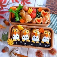 🦉ふくろうおにぎり🦉
きのこの炊き込みご飯弁当