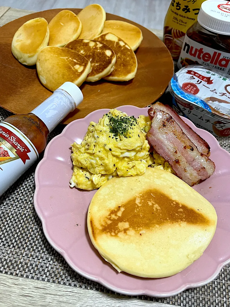 今日の朝ごはん~米粉のパンケーキプレート~|ゆかｕさん