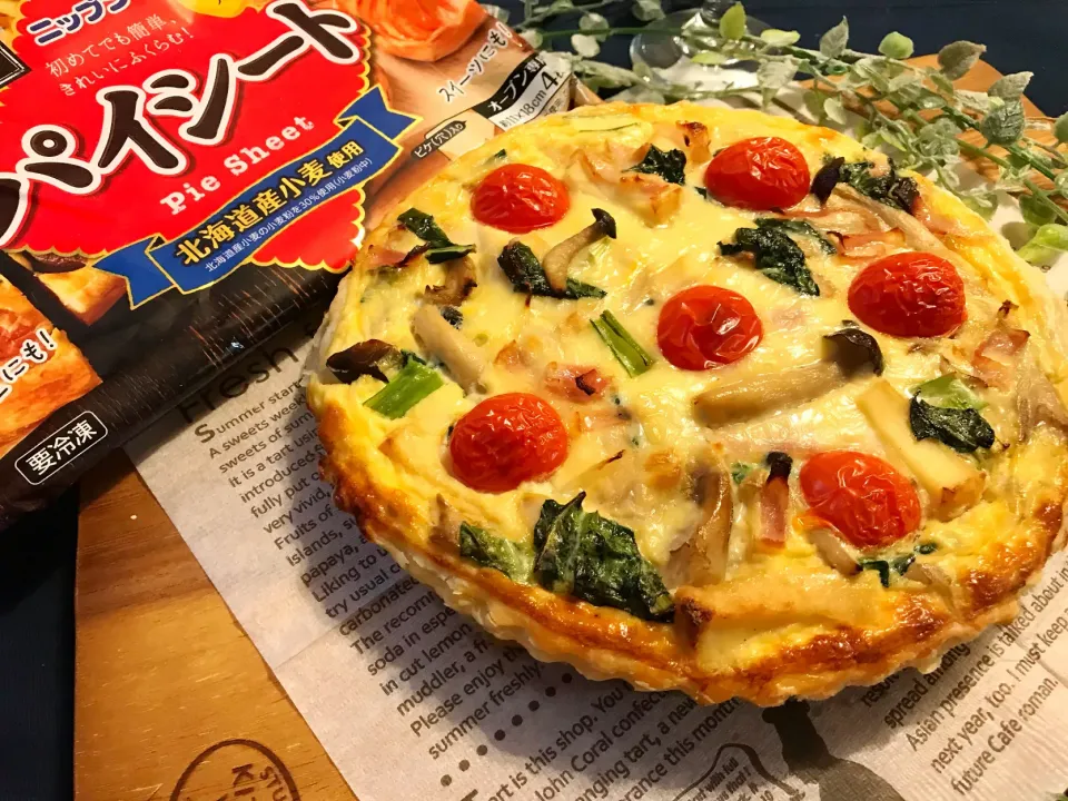 Snapdishの料理写真:NIPPNさんのパイシートde厚揚げとベーコンときのこのキッシュ|まなまな♡さん