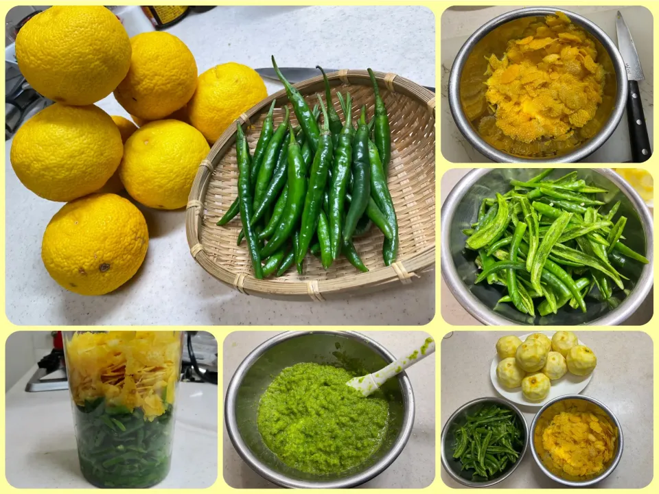 柚子胡椒の仕込み！
うちでは、
ゆずの皮１２５g
青唐辛子１２５g
塩33.3333333g
ゆずの搾り汁３〜４個分　です。
出来立ては爽やかな香り、１週間経つと熟成され奥深い味になります。|Takeshi  Nagakiさん