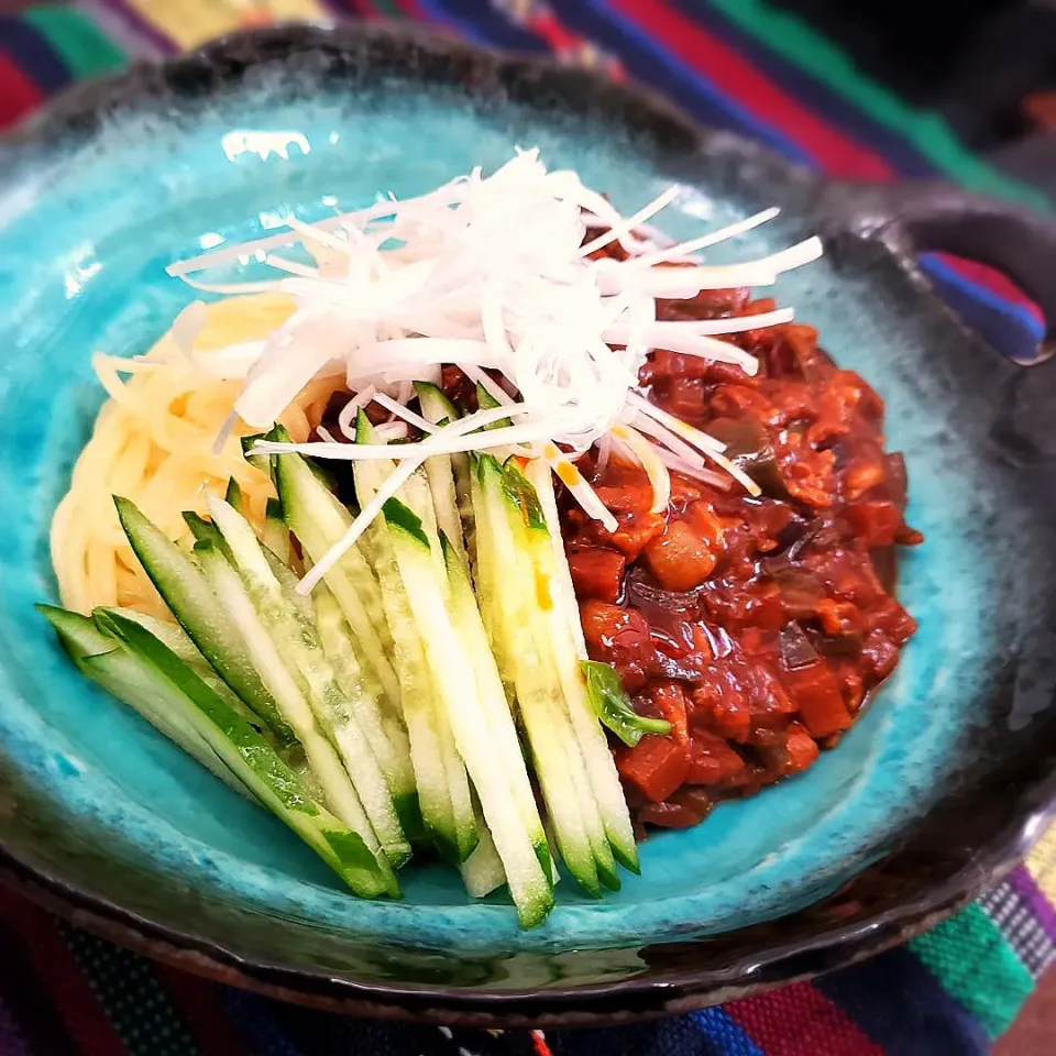 豆味噌ジャージャー麺( ˙▿˙　)青唐辛子入|まぁさん