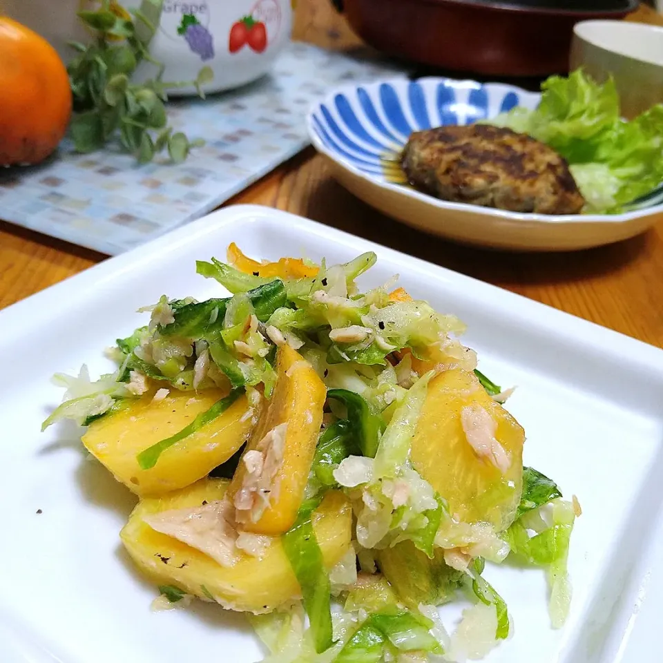 柿とキャベツとツナのサラダ🥗|とまと🍅さん