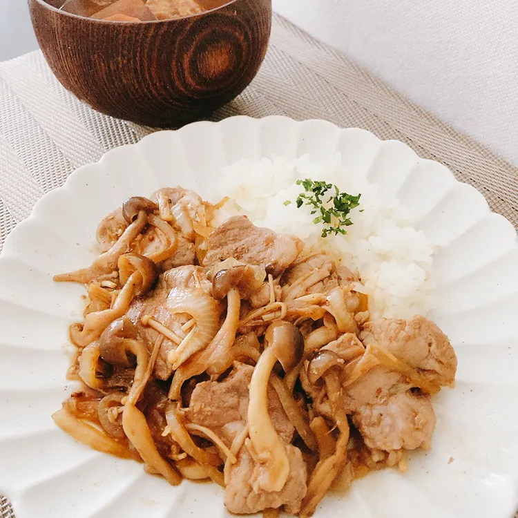 豚肉と野菜の、粒マスタード&焼肉のタレ焼き♪|fai家の暮らしさん