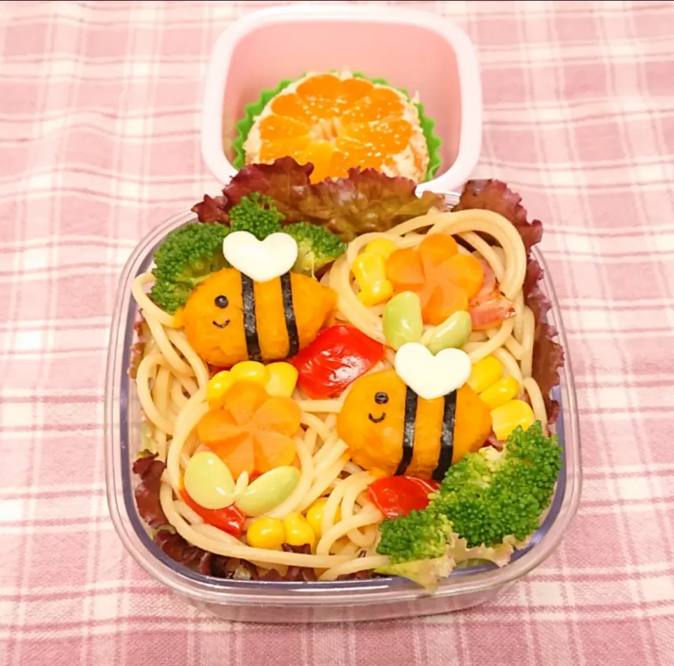 ハチさんの和風パスタ弁当❤️|みちゅあしさん