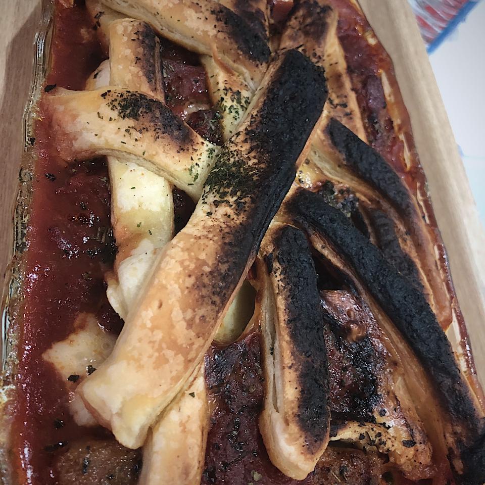豆腐ハンバーグトマトチーズパイ