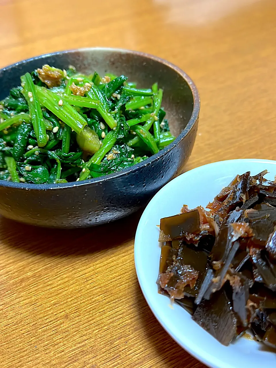 ほうれん草の胡麻和えと昆布の佃煮|Ａｙａさん