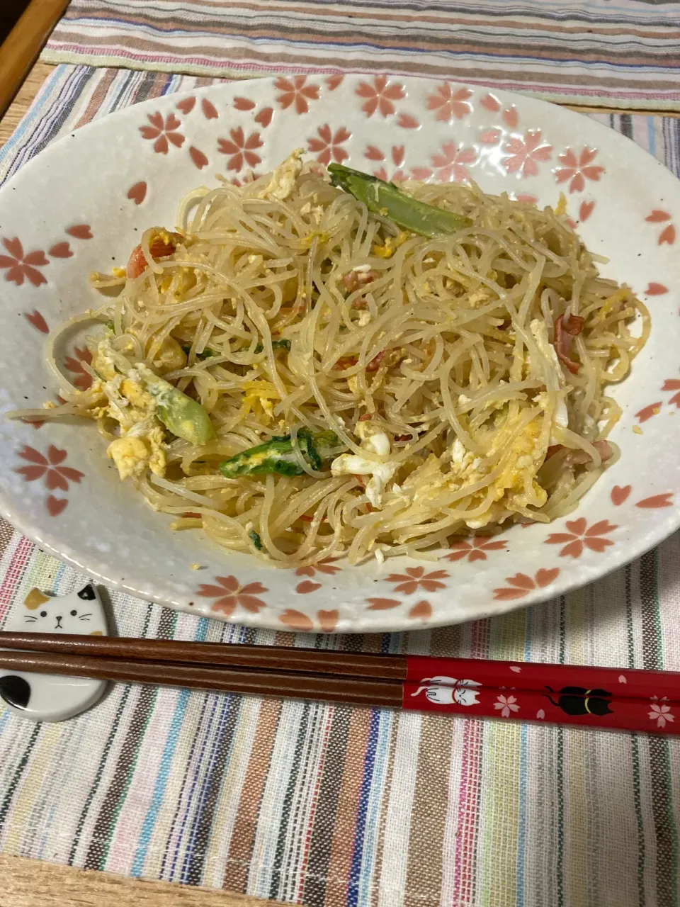 焼きビーフン　菜の花×えび×カニカマ|Chikaさん