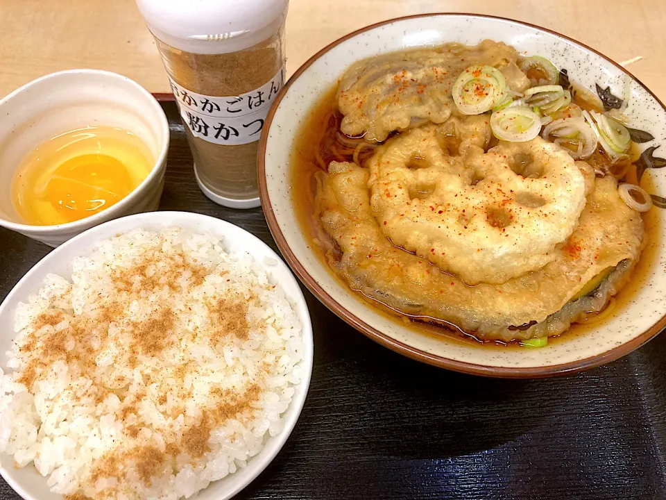 立食いそば手帳 名店120［首都圏編］そばよし（三越前）野菜天そば＋おかか玉子ごはん　221111|ゆうじ.さん