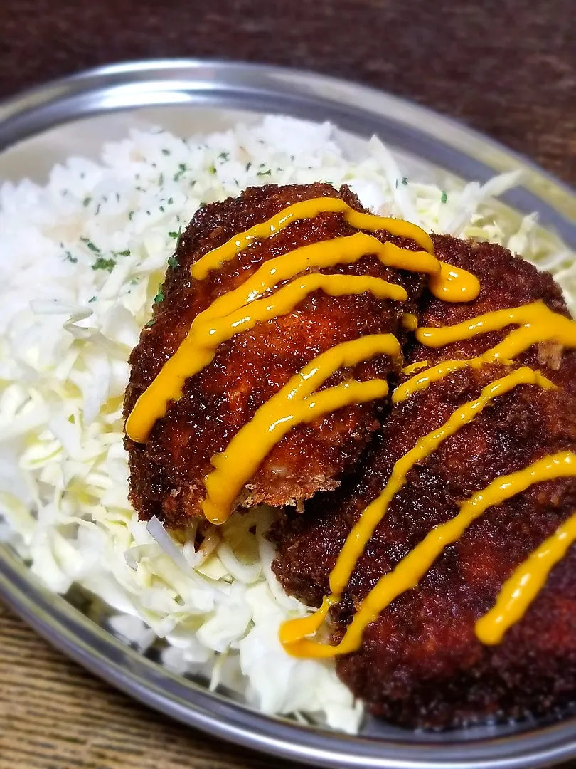 揚げないチキンソースカツ丼|ぱんだのままんさん