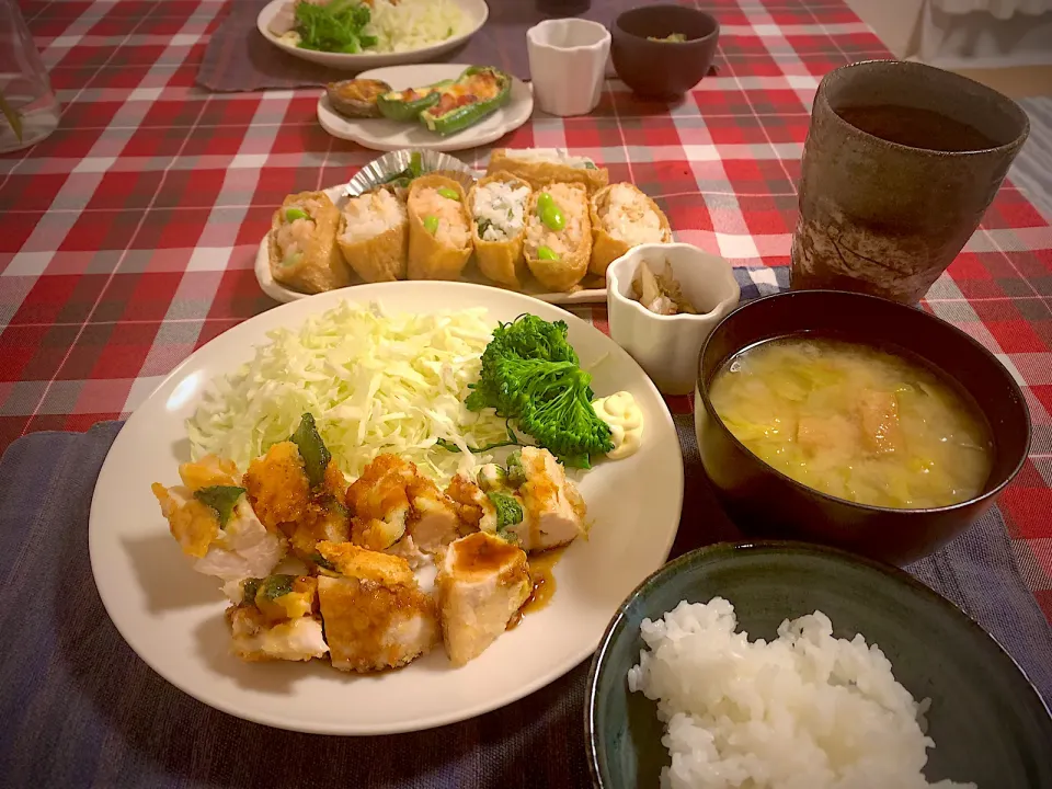 2022/11/12 晩酌後の晩ご飯🍴😋ササミチーズかつ🧀|ひーちゃんさん