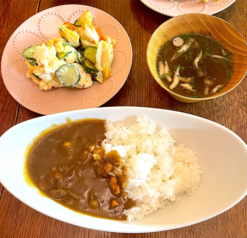 Snapdishの料理写真:晩ごはん♯マッシュルームとチキンのカレー♯カレー🍛|小松菜さん