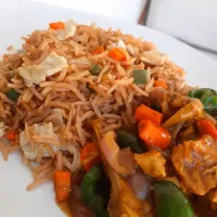 Chinese rice with chicken sauce|raheemabh@gmail.comさん